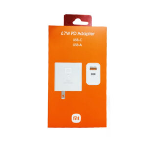 CARGADOR MI 67W DOBLE ENTRADA TIPO C CAJA NARANJA